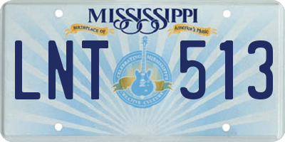 MS license plate LNT513