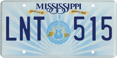 MS license plate LNT515