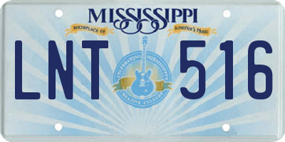 MS license plate LNT516