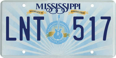 MS license plate LNT517