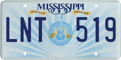 MS license plate LNT519