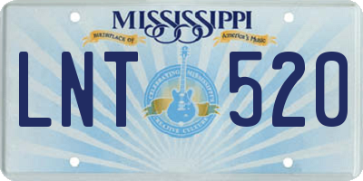 MS license plate LNT520