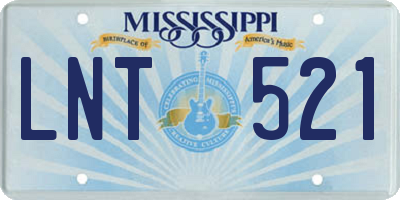 MS license plate LNT521