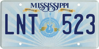 MS license plate LNT523