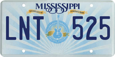 MS license plate LNT525