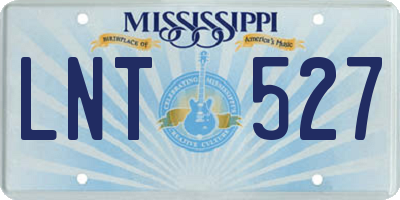 MS license plate LNT527