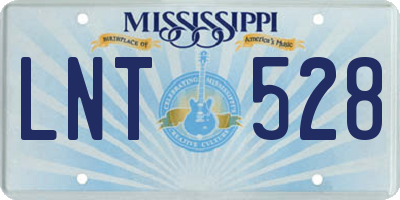 MS license plate LNT528