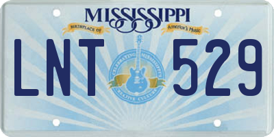 MS license plate LNT529