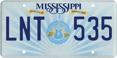 MS license plate LNT535