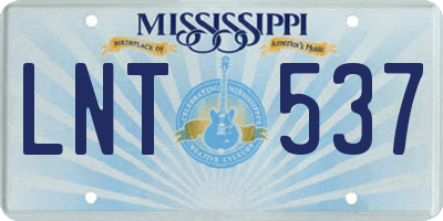MS license plate LNT537
