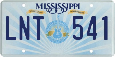 MS license plate LNT541