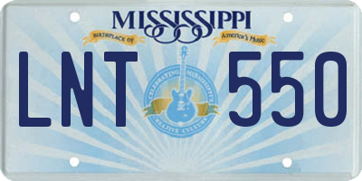 MS license plate LNT550