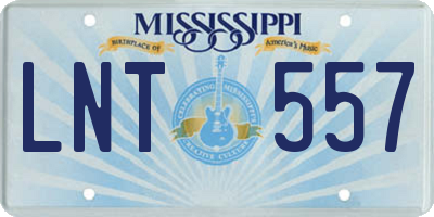 MS license plate LNT557