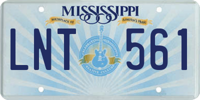 MS license plate LNT561