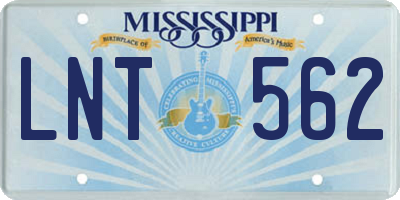 MS license plate LNT562