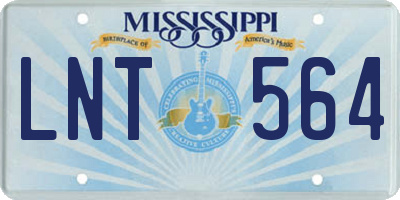 MS license plate LNT564