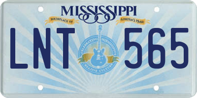 MS license plate LNT565