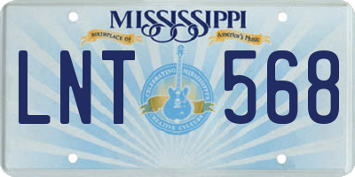 MS license plate LNT568