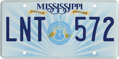 MS license plate LNT572