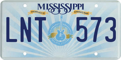 MS license plate LNT573