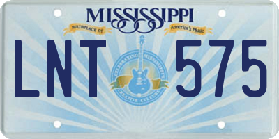 MS license plate LNT575