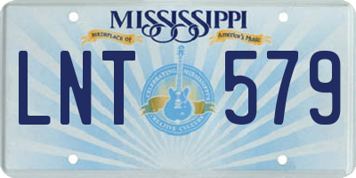 MS license plate LNT579