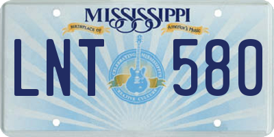 MS license plate LNT580