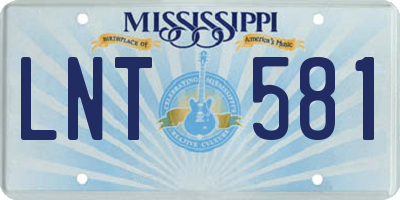 MS license plate LNT581