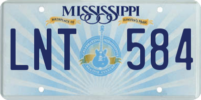 MS license plate LNT584
