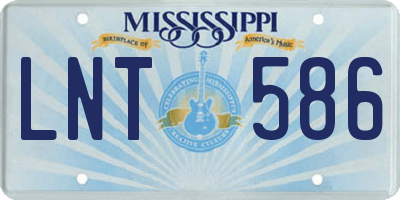 MS license plate LNT586