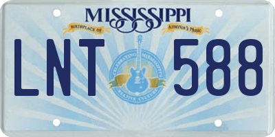 MS license plate LNT588