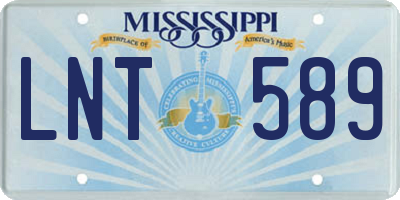 MS license plate LNT589