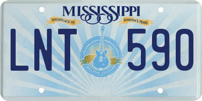 MS license plate LNT590