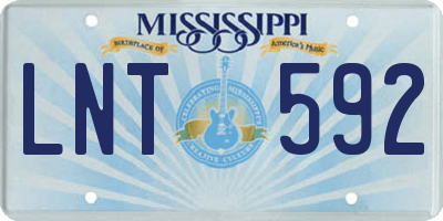 MS license plate LNT592
