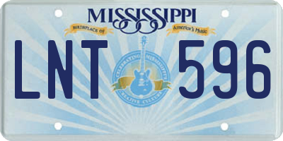 MS license plate LNT596