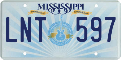 MS license plate LNT597