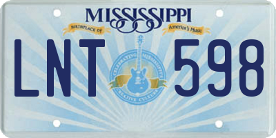 MS license plate LNT598