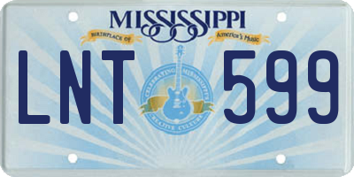 MS license plate LNT599