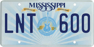 MS license plate LNT600