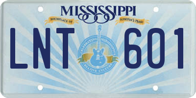 MS license plate LNT601