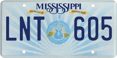 MS license plate LNT605