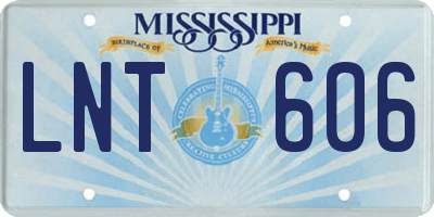 MS license plate LNT606