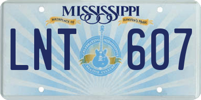 MS license plate LNT607
