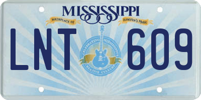 MS license plate LNT609