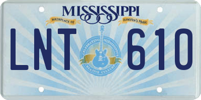 MS license plate LNT610