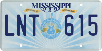 MS license plate LNT615