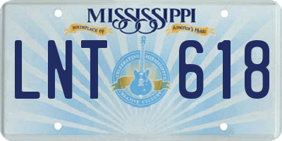 MS license plate LNT618