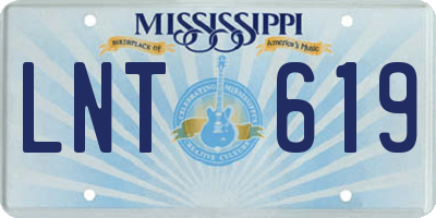 MS license plate LNT619