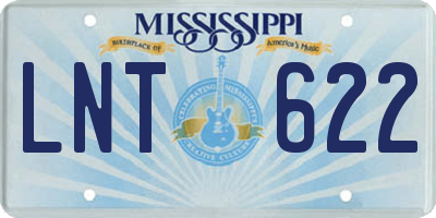 MS license plate LNT622
