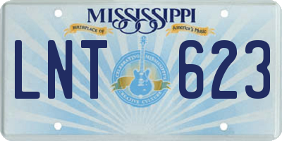 MS license plate LNT623